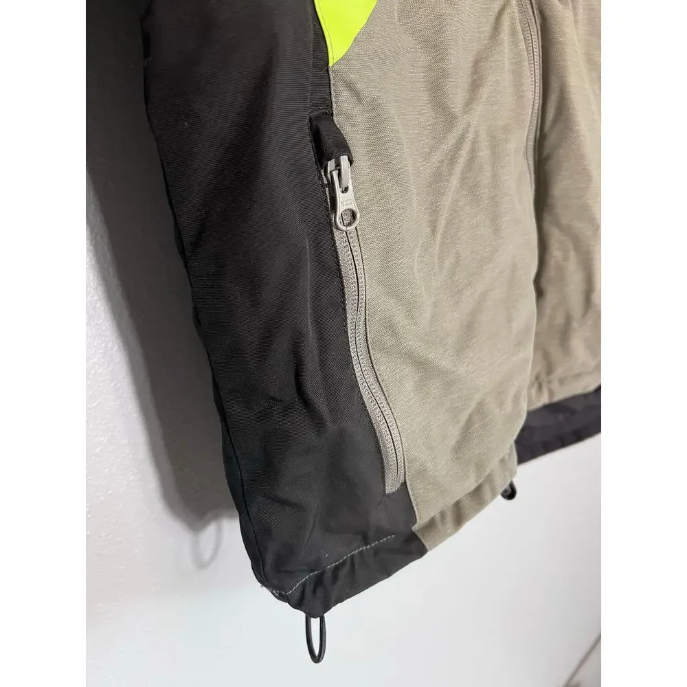 Ski-doo Boys Youth 12 Snowmobile Racing Coat Jacket Grey Taupe Winter Snow Ski
